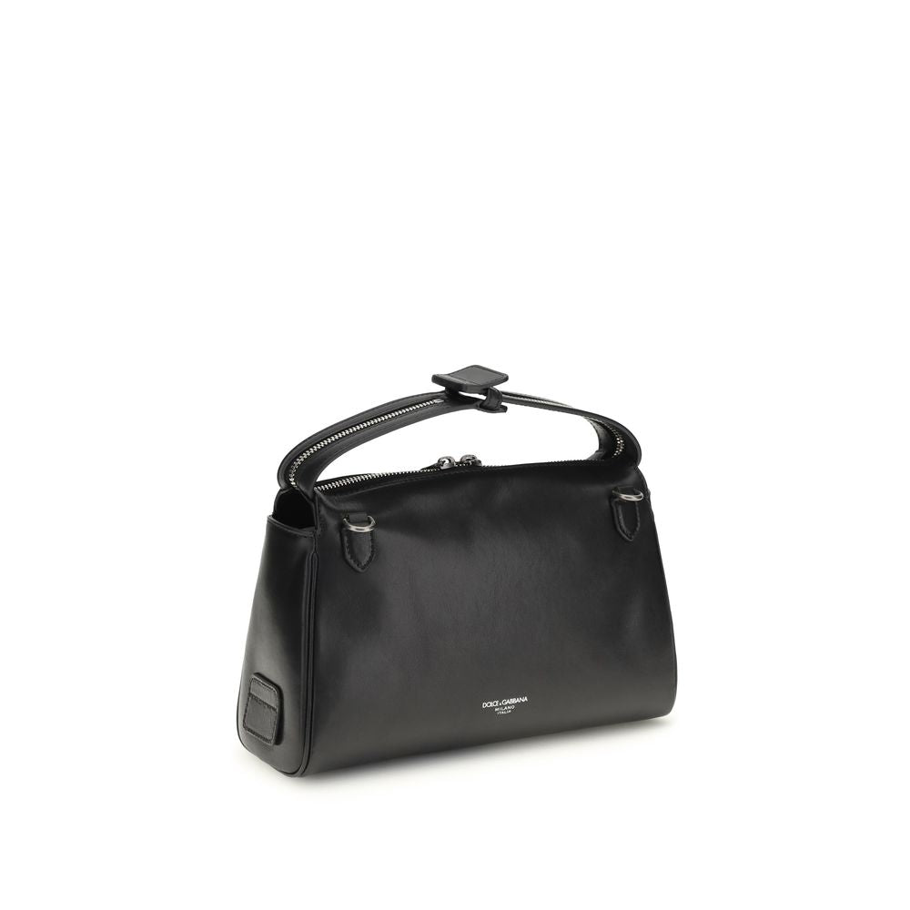 Black Calf Leather Bos Taurus Handbag - ventzia