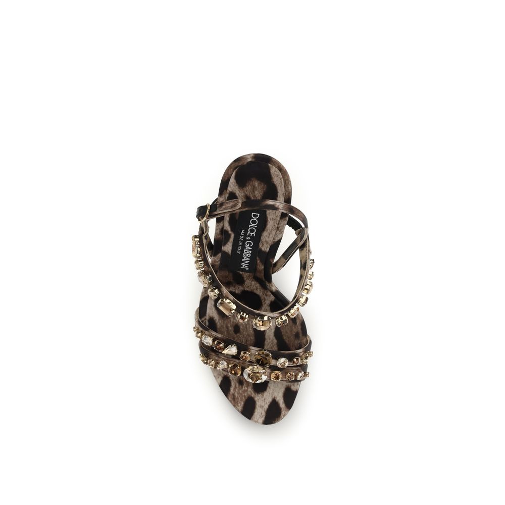 Brown Fabric Stiletto Heel Sandals - ventzia