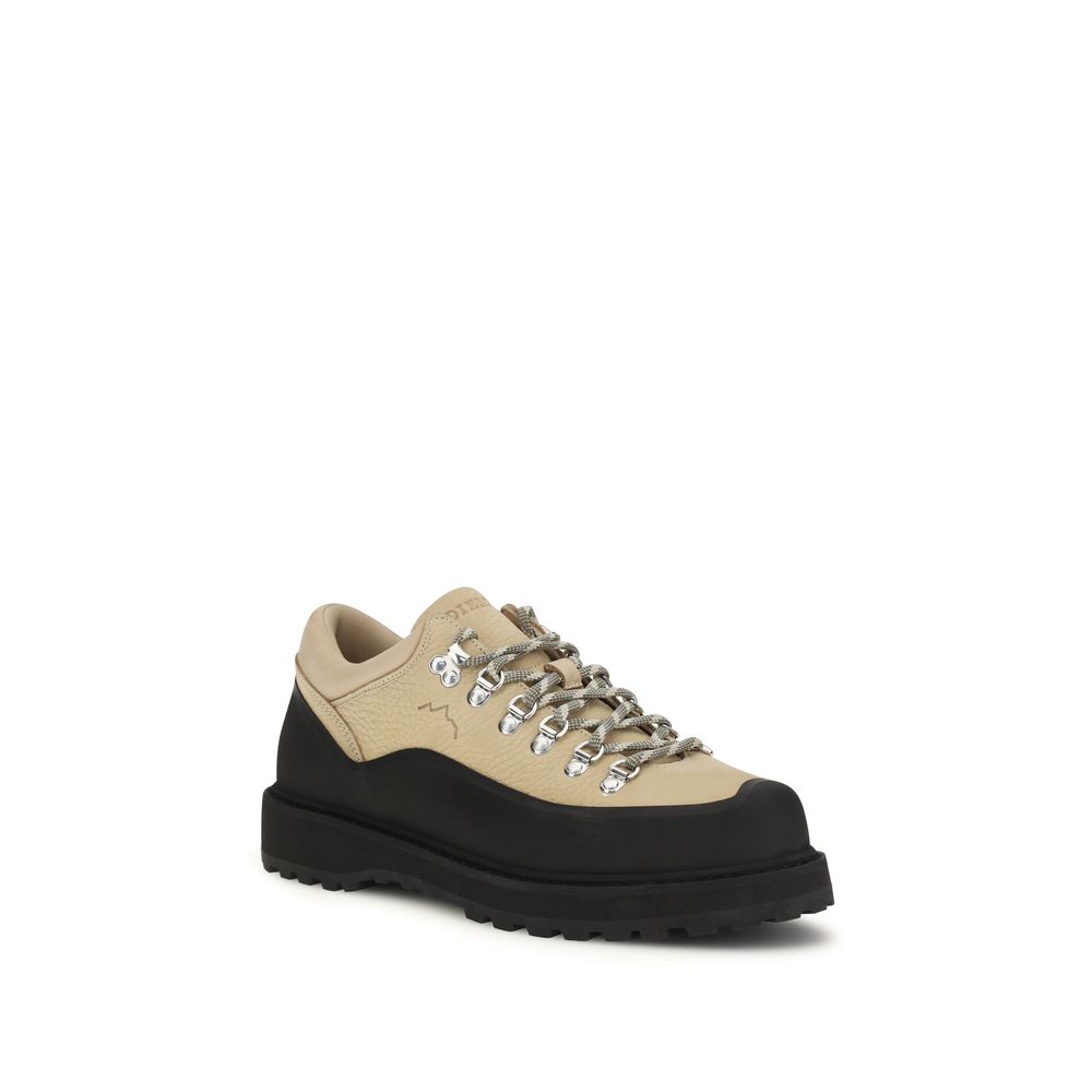 Beige Calf Leather Bos Taurus Lace-Up Boots - ventzia