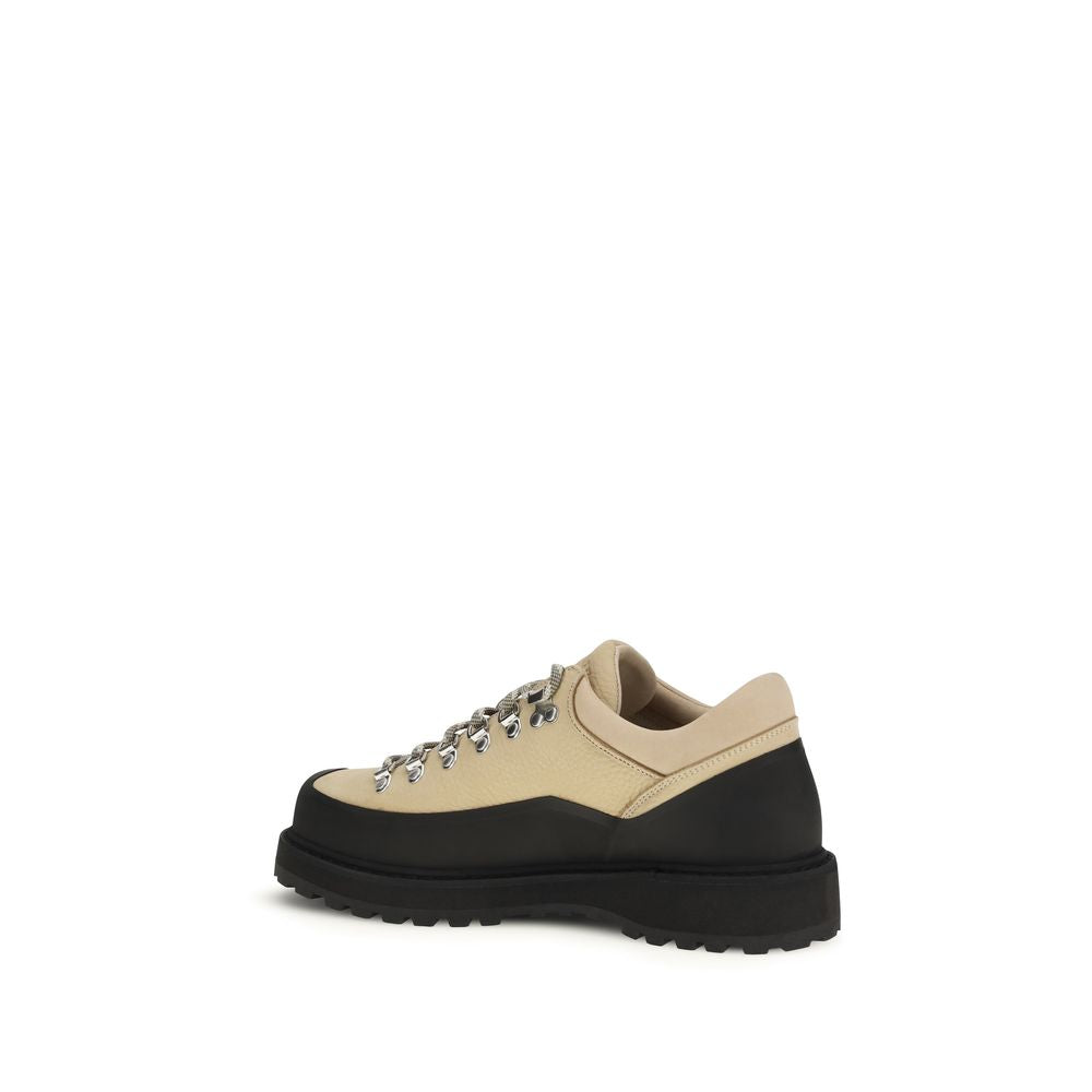 Beige Calf Leather Bos Taurus Lace-Up Boots - ventzia
