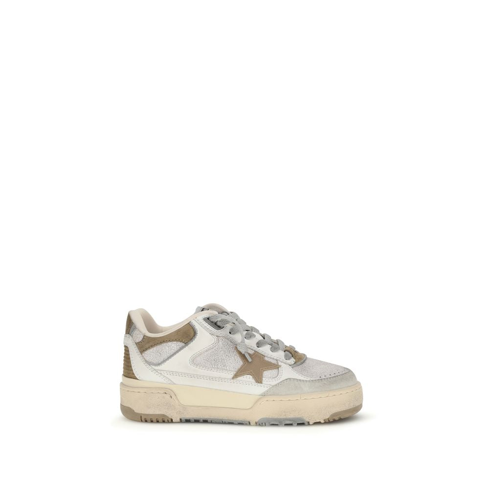 White Calf Leather Bos Taurus Chunky Sneakers - ventzia