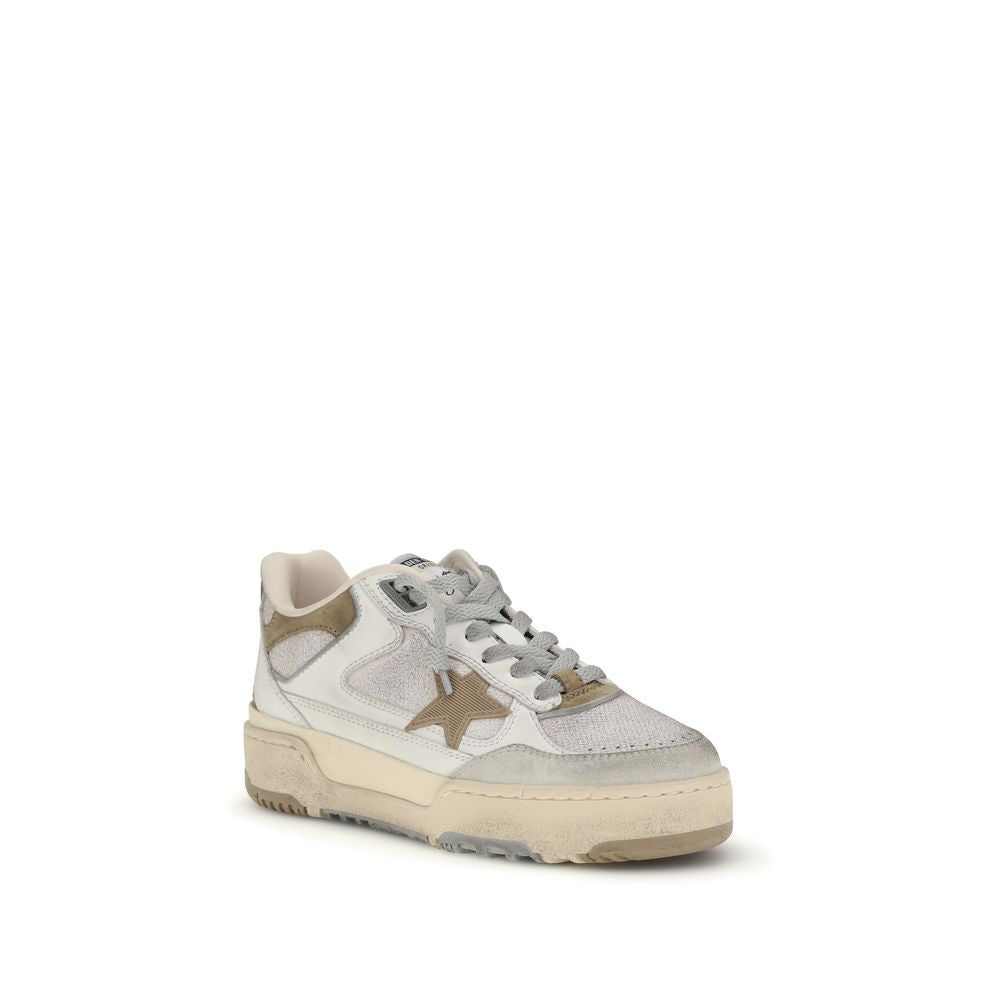White Calf Leather Bos Taurus Chunky Sneakers - ventzia