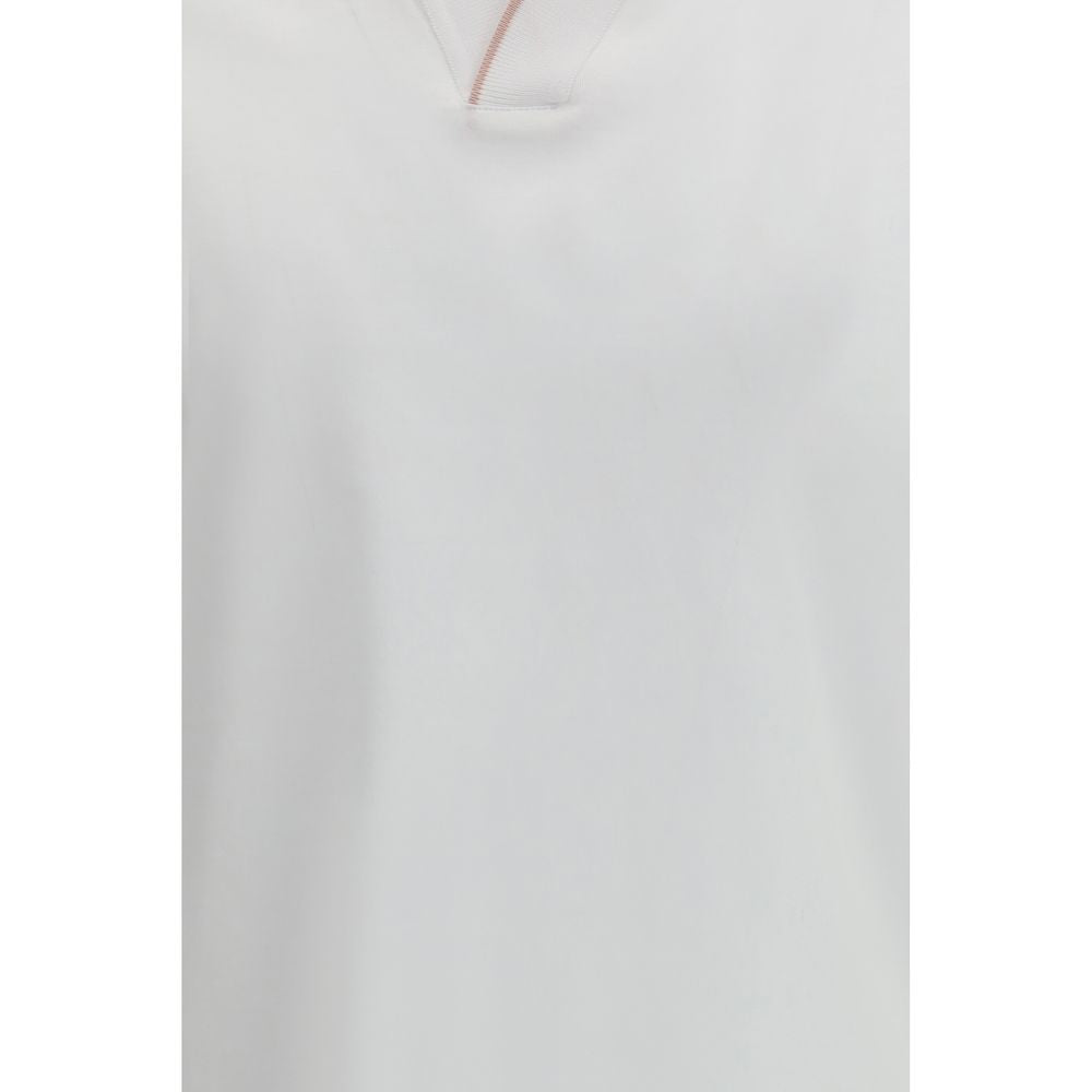 White Cotton Polo Shirt - ventzia