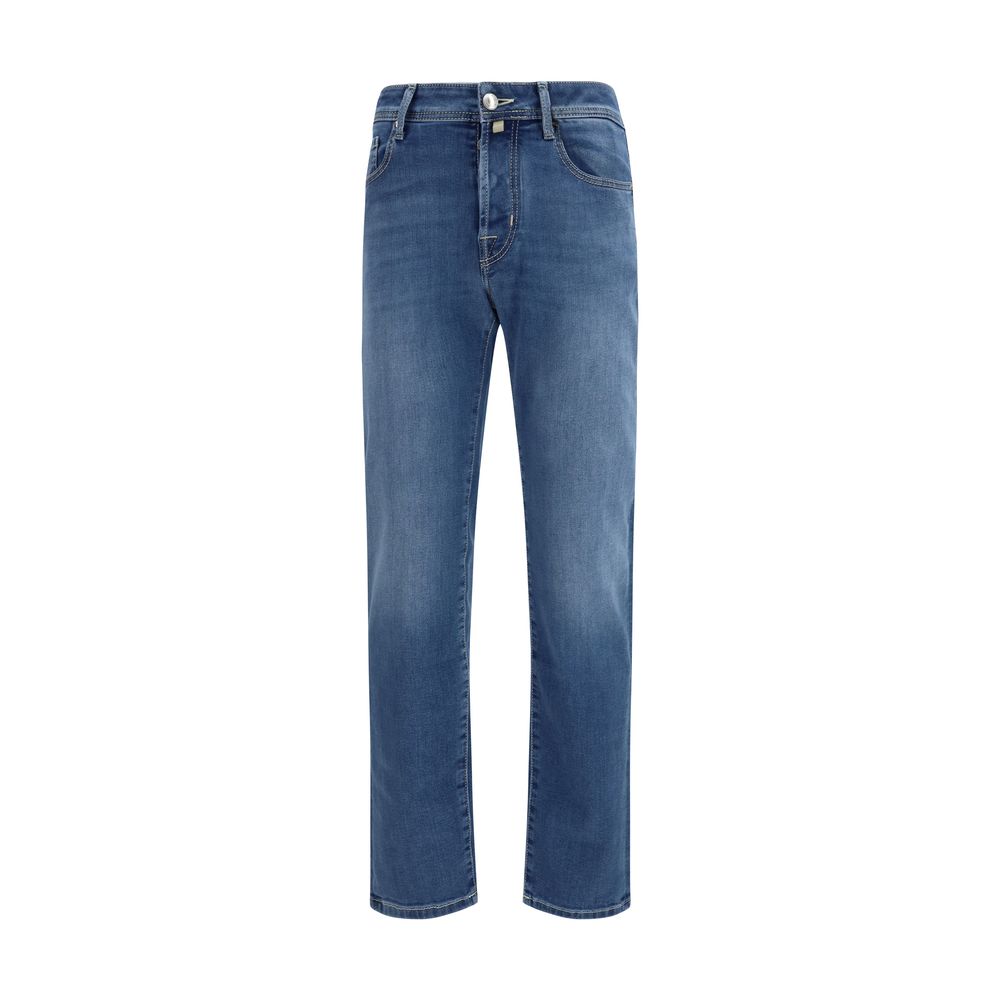 Blue Cotton Slim Fit Jeans - ventzia