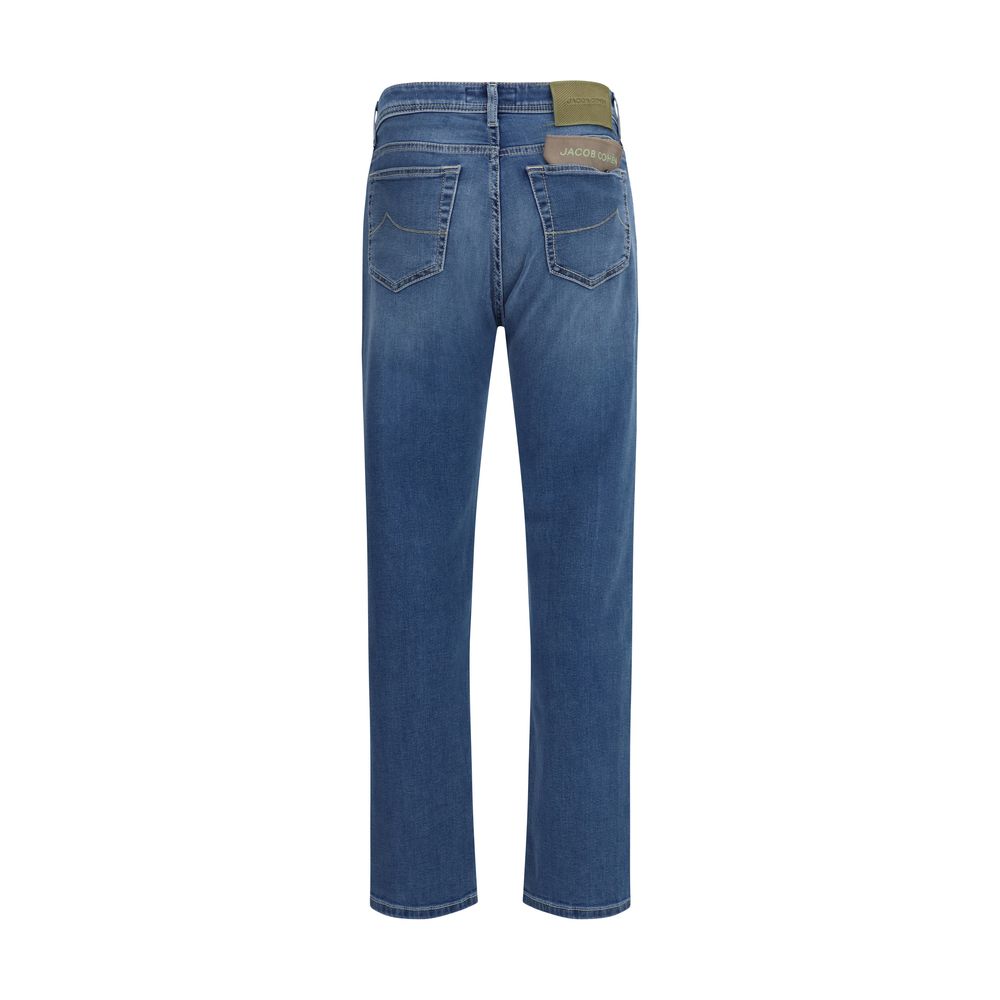 Blue Cotton Slim Fit Jeans - ventzia