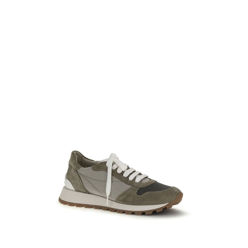 Bicolor Polyester Athletic Sneakers - ventzia