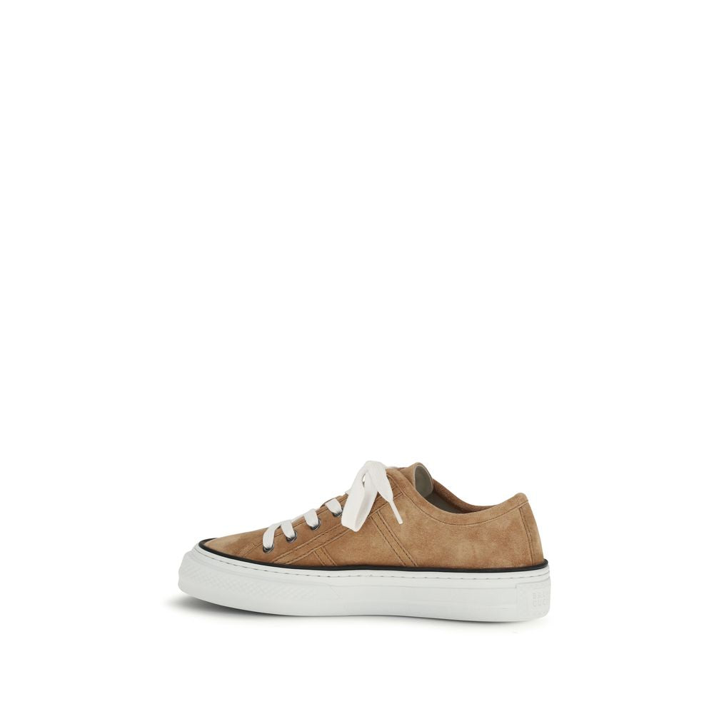 Beige Calf Leather Bos Taurus Low Top Sneakers - ventzia