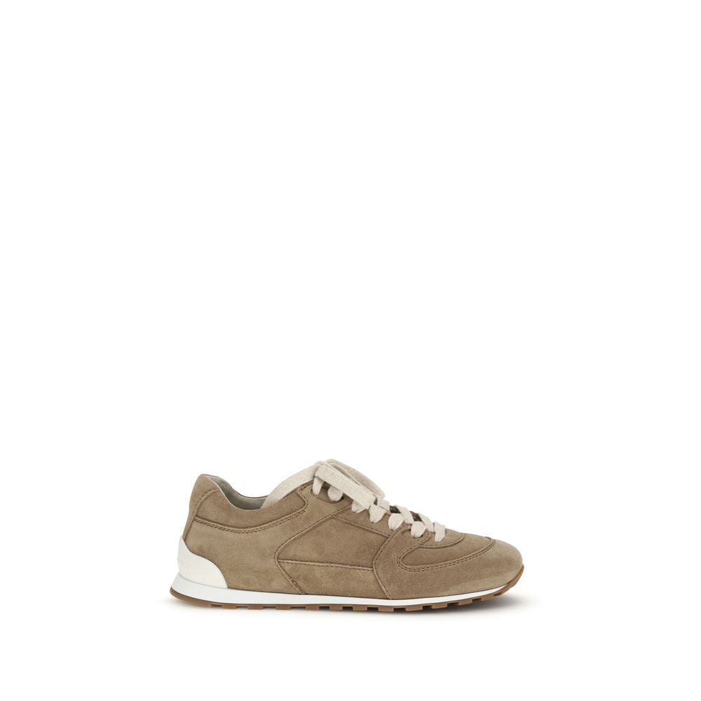 Beige Calf Leather Bos Taurus Low Top Sneakers - ventzia