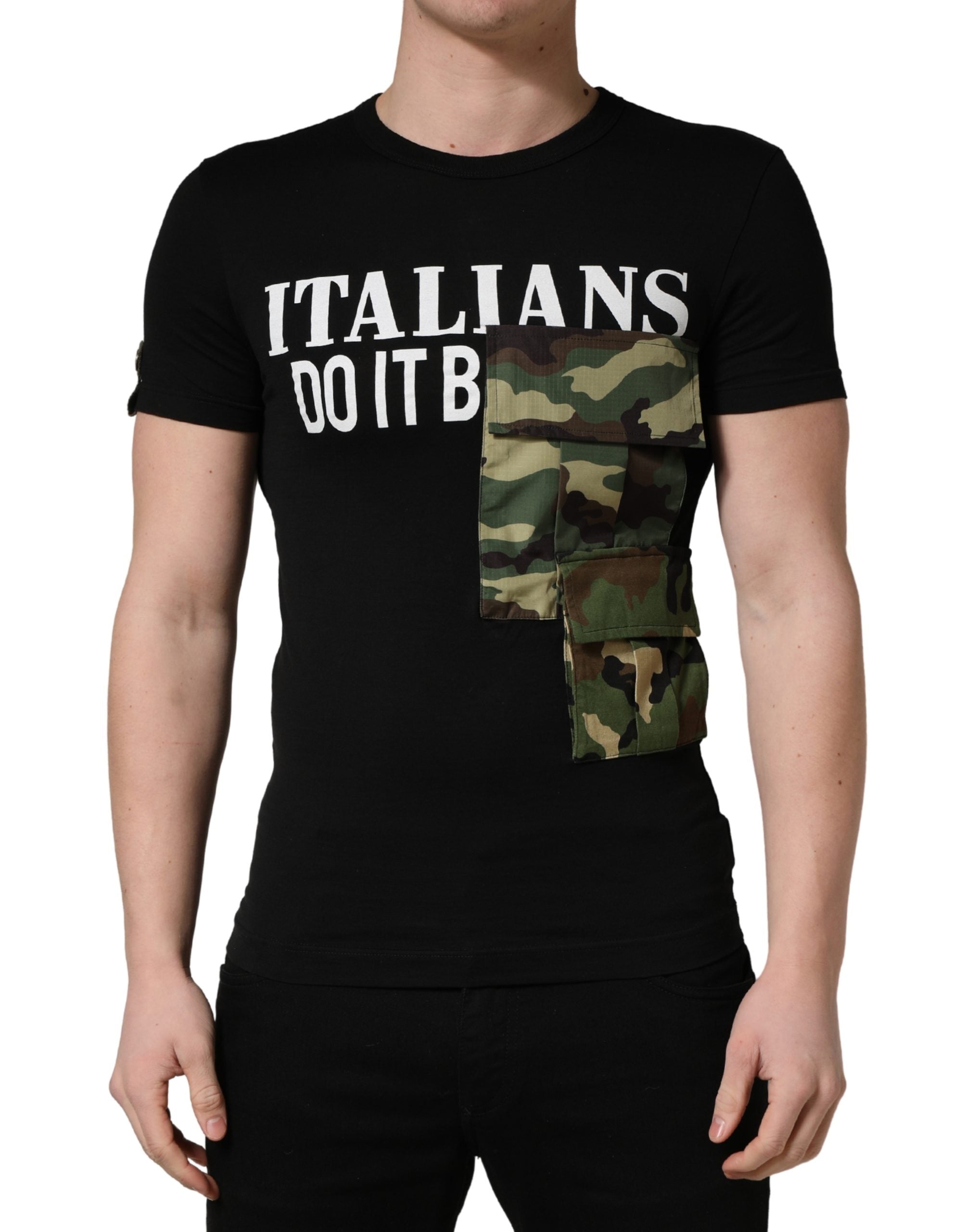 Black Italians Do It Better Camo Pocket Men T-shirt - ventzia
