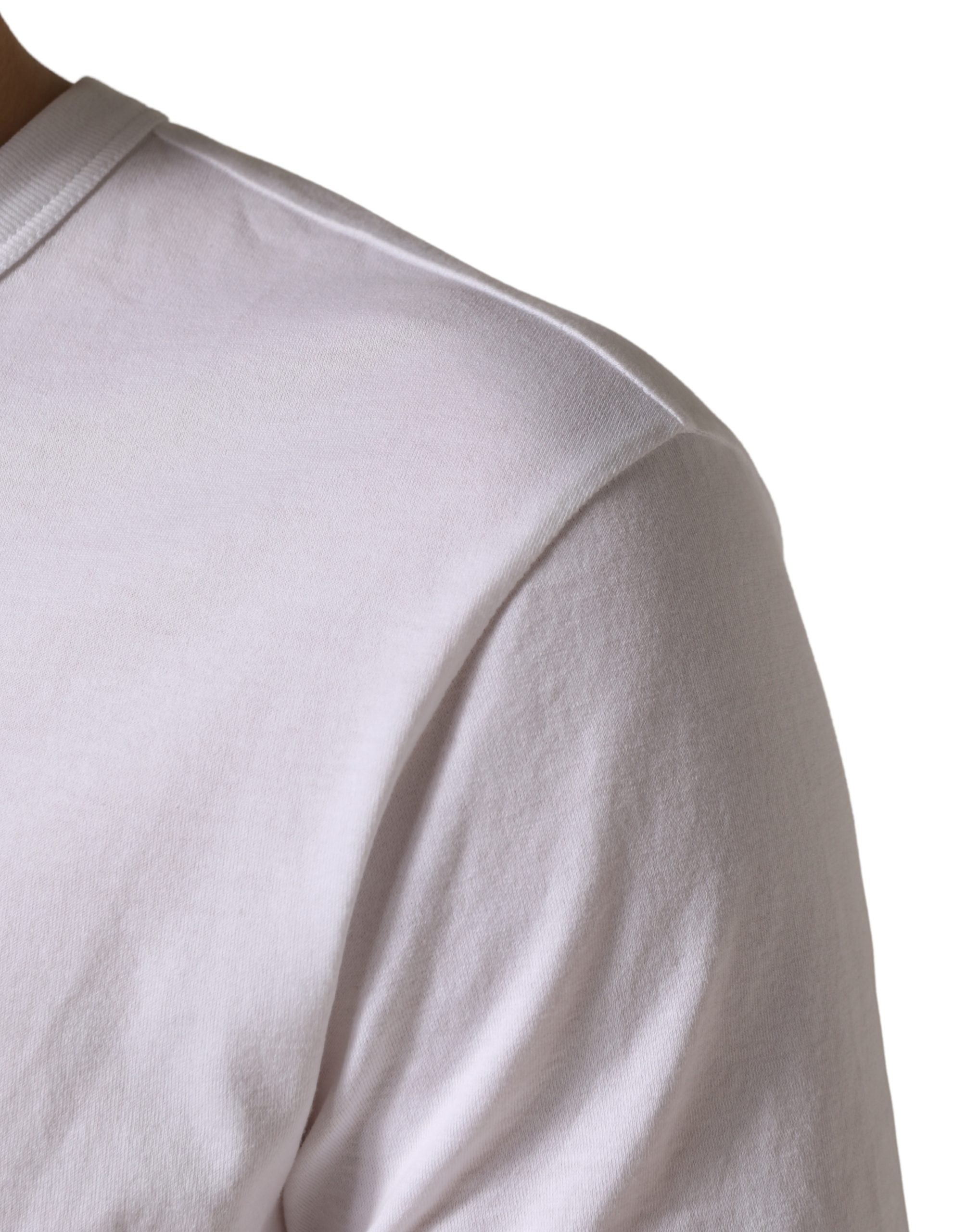 White DG Cherries Cotton Crew Neck T-shirt - ventzia