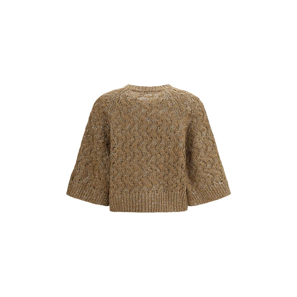 Beige Silk Sweatshirt - ventzia