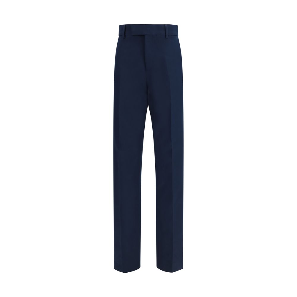 Blue Cotton Chino Pants - ventzia