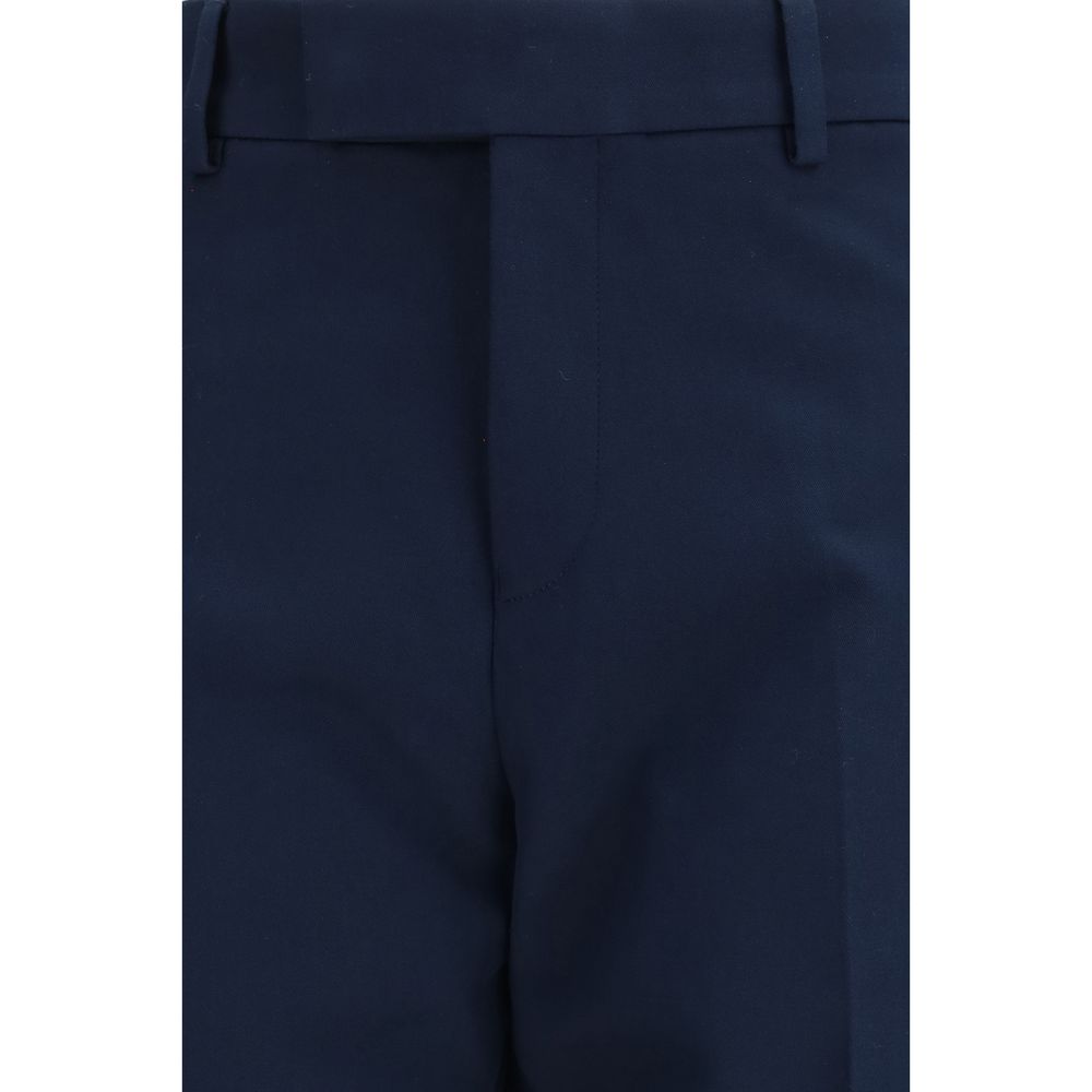 Blue Cotton Chino Pants - ventzia