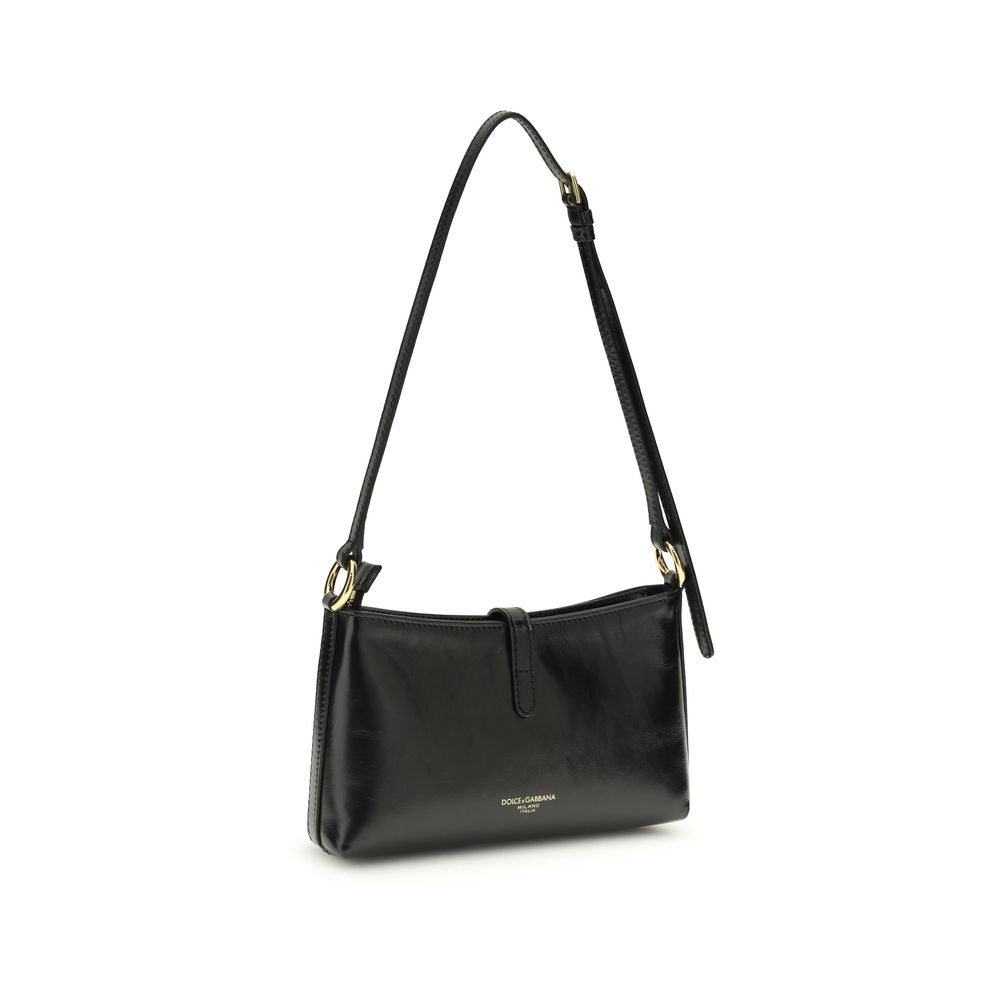 Black Calf Leather Bos Taurus Shoulder Bag - ventzia