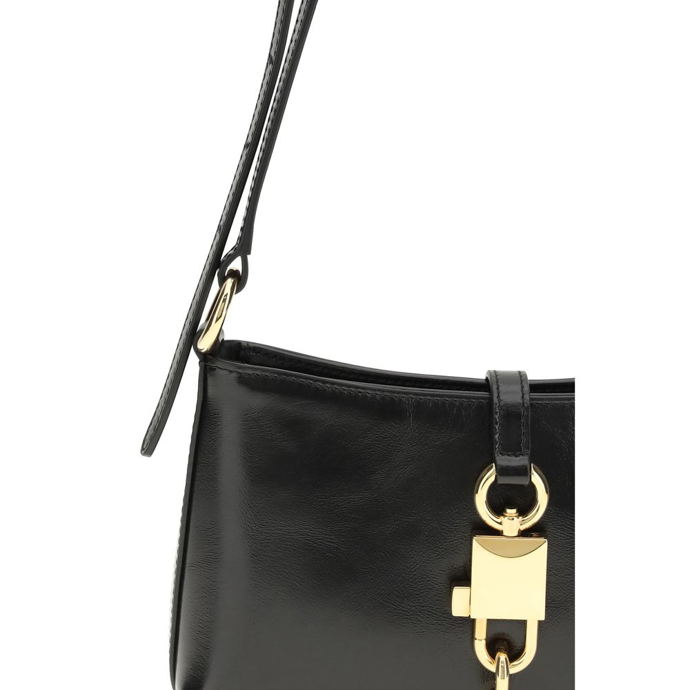 Black Calf Leather Bos Taurus Shoulder Bag - ventzia