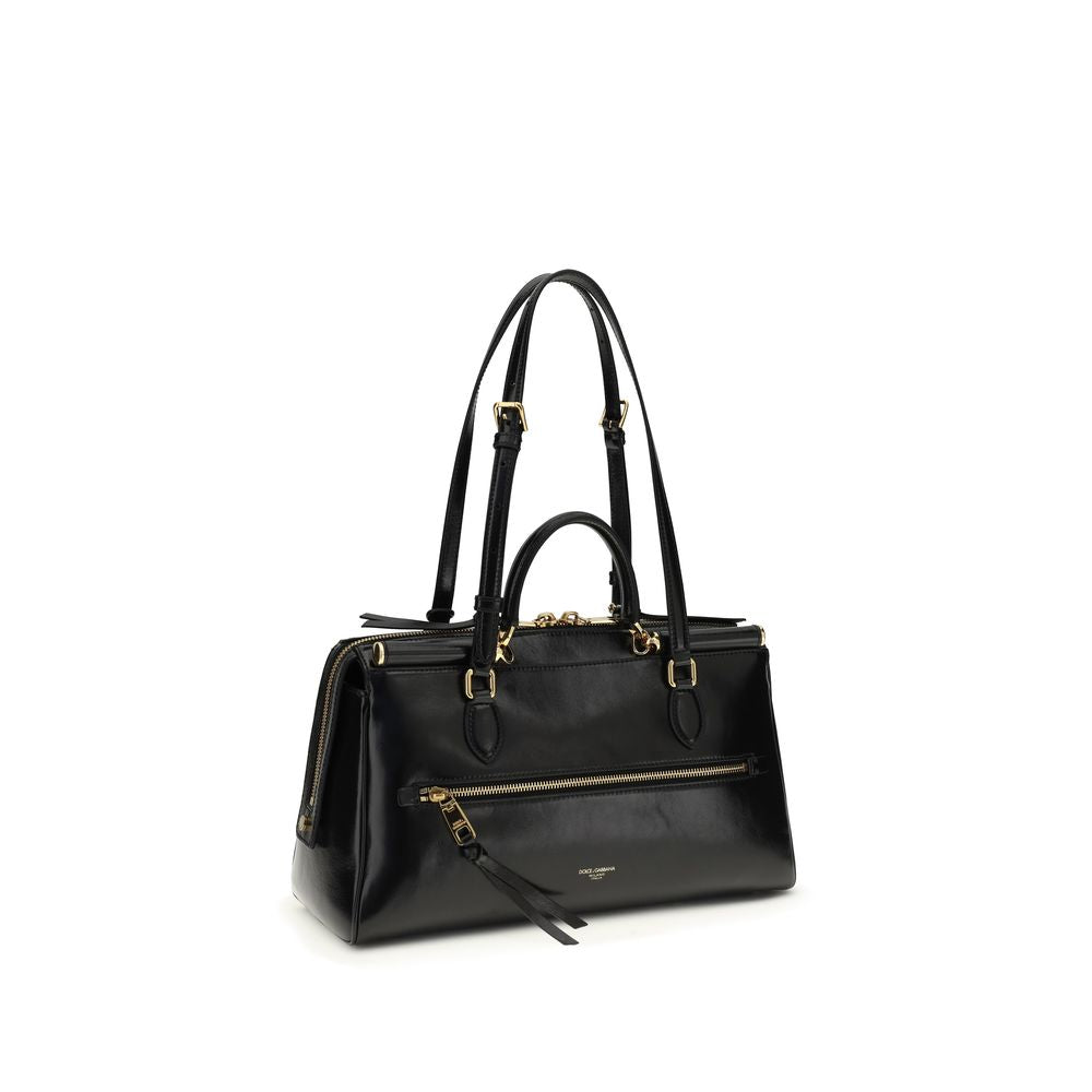 Black Calf Leather Bos Taurus Shoulder Bag - ventzia