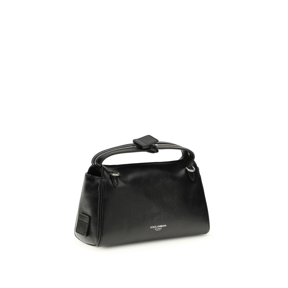 Black Calf Leather Bos Taurus Shoulder Bag - ventzia