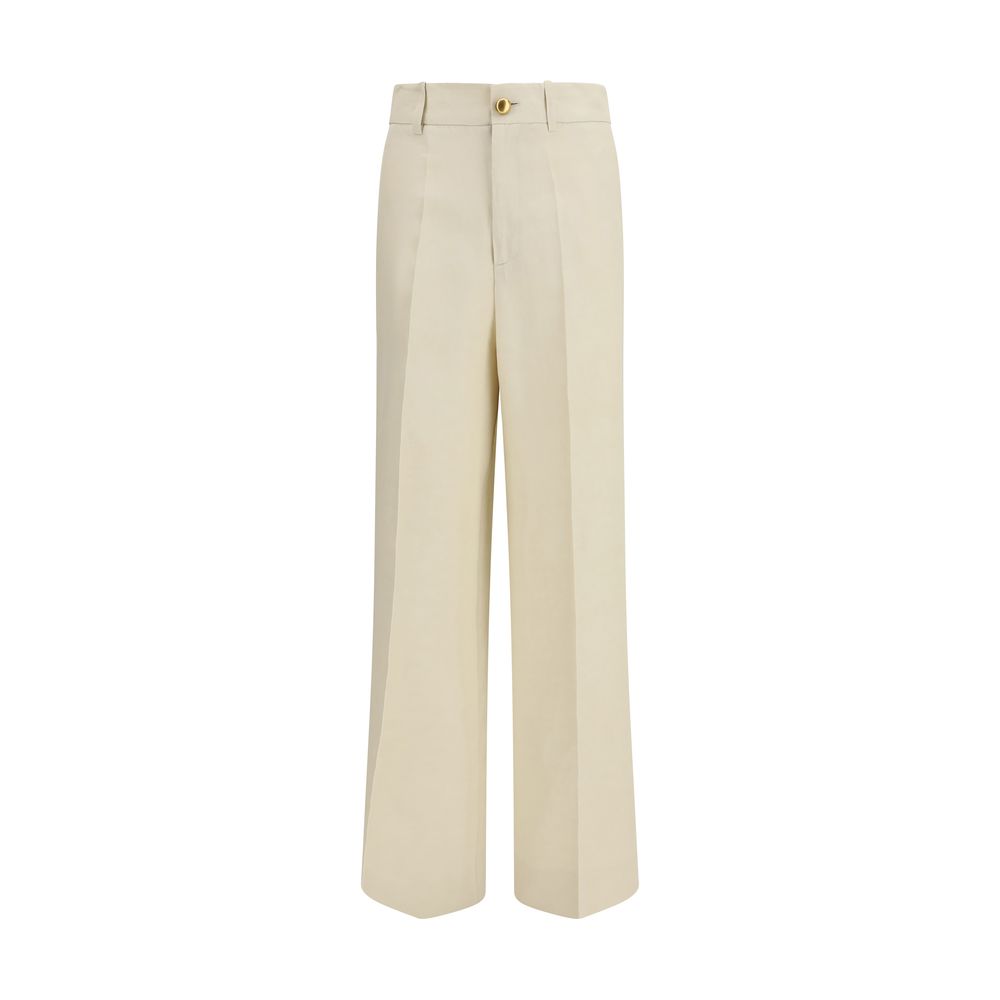 Beige Viscose Casual Pants - ventzia