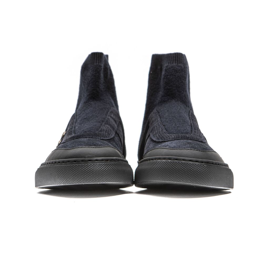 Blue Leather Womens Ankle Boot - ventzia