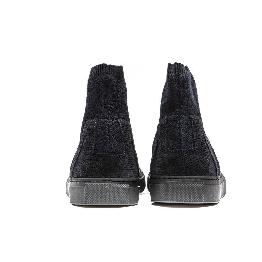 Blue Leather Womens Ankle Boot - ventzia