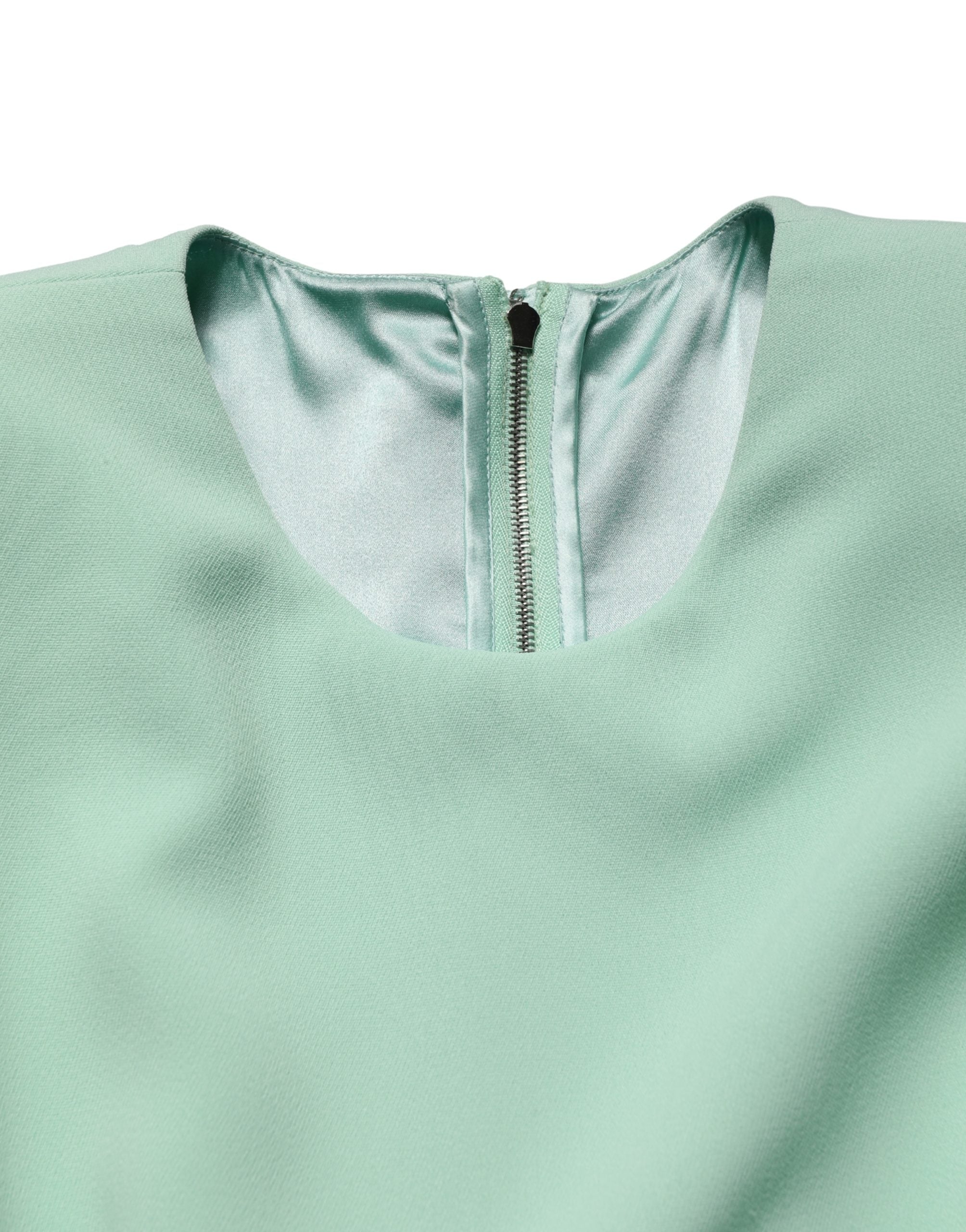 Green Viscose Long Sleeves Long Gown Dress - ventzia