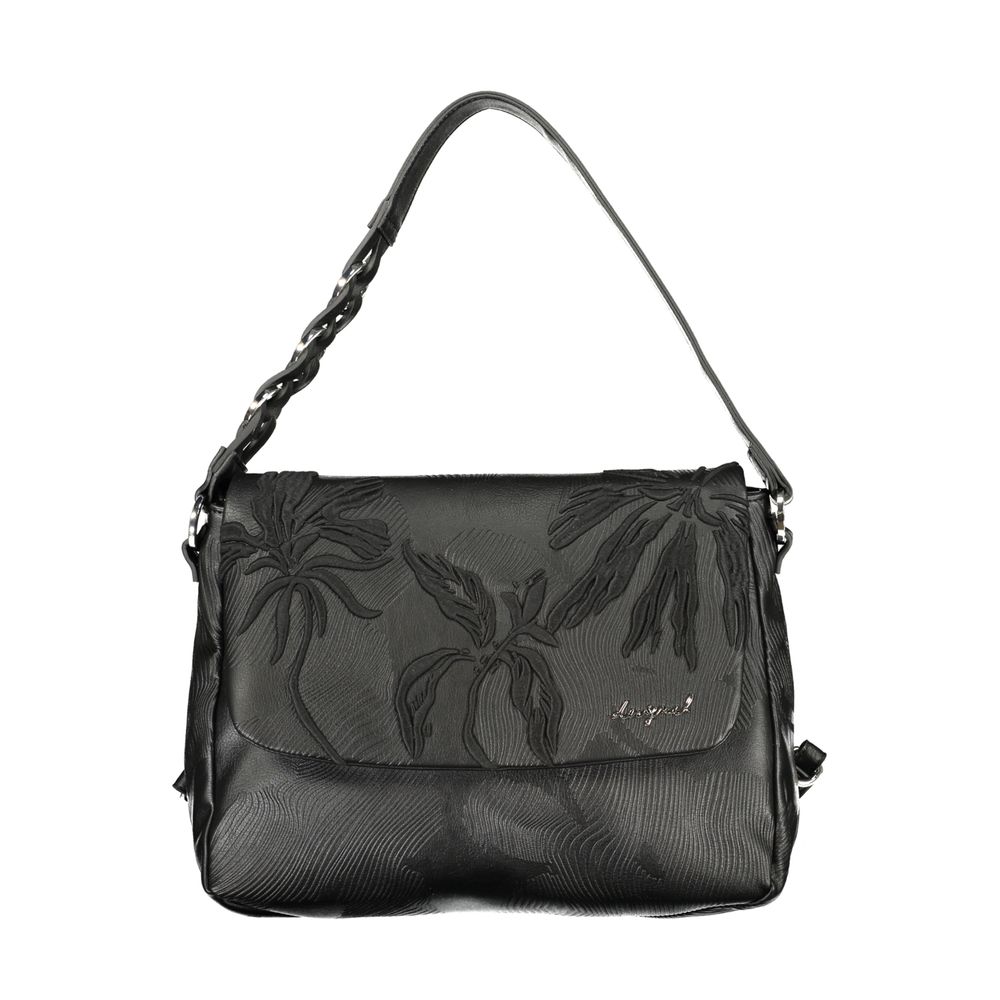 Black Polyurethane Women Backpack - ventzia