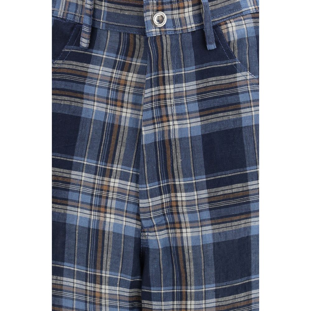 Blue Linen Casual Pants - ventzia