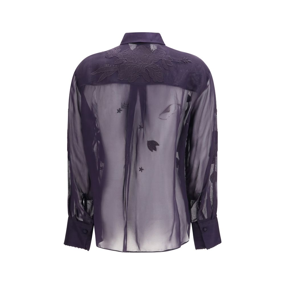 Blue Viscose Blouse - ventzia