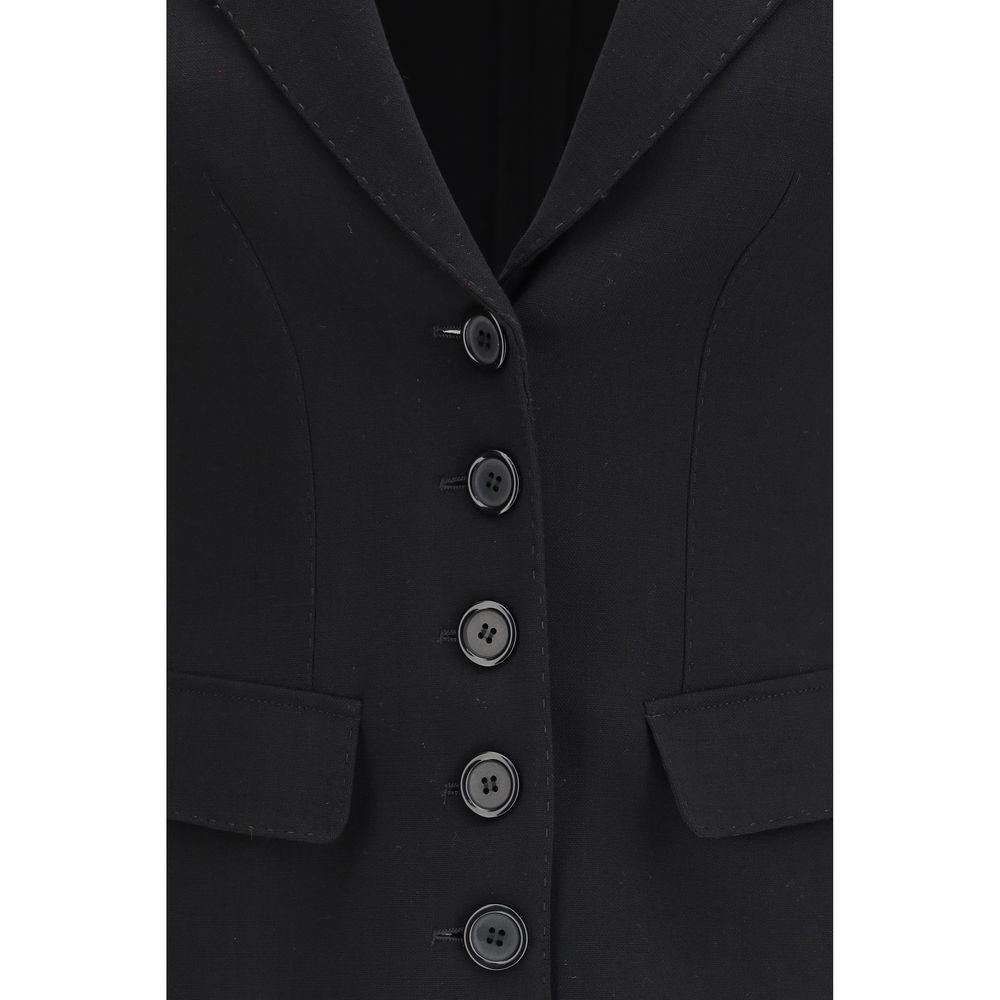 Black Fleece Wool Jackets And Coat - ventzia