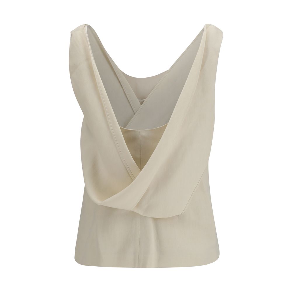 Beige Viscose Blouse - ventzia