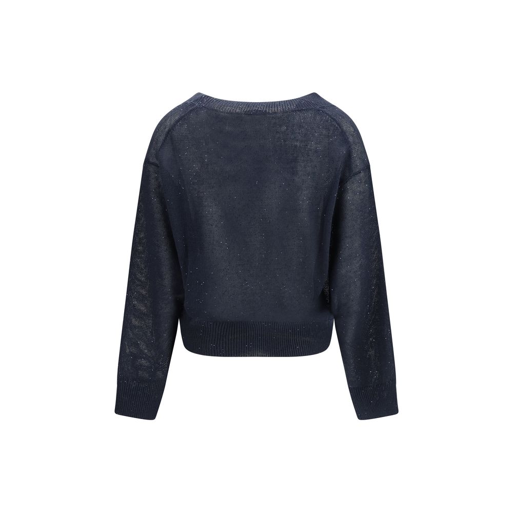 Blue Linen Sweatshirt - ventzia