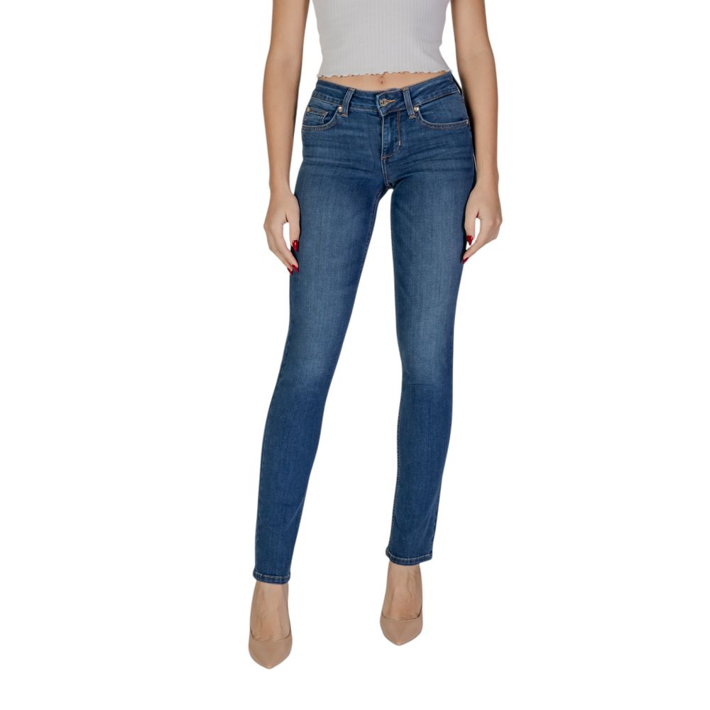 Blue Cotton Skinny Jeans - ventzia