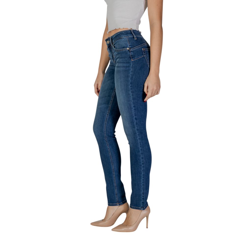 Blue Cotton Skinny Jeans - ventzia