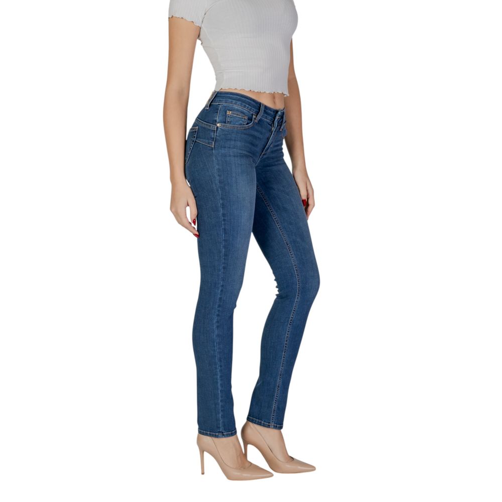 Blue Cotton Skinny Jeans - ventzia