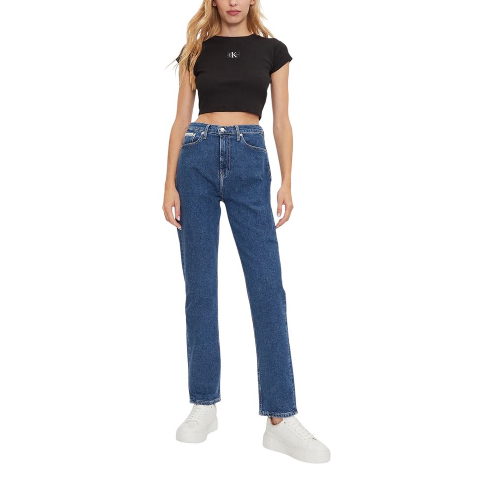 Blue Cotton Skinny Jeans - ventzia