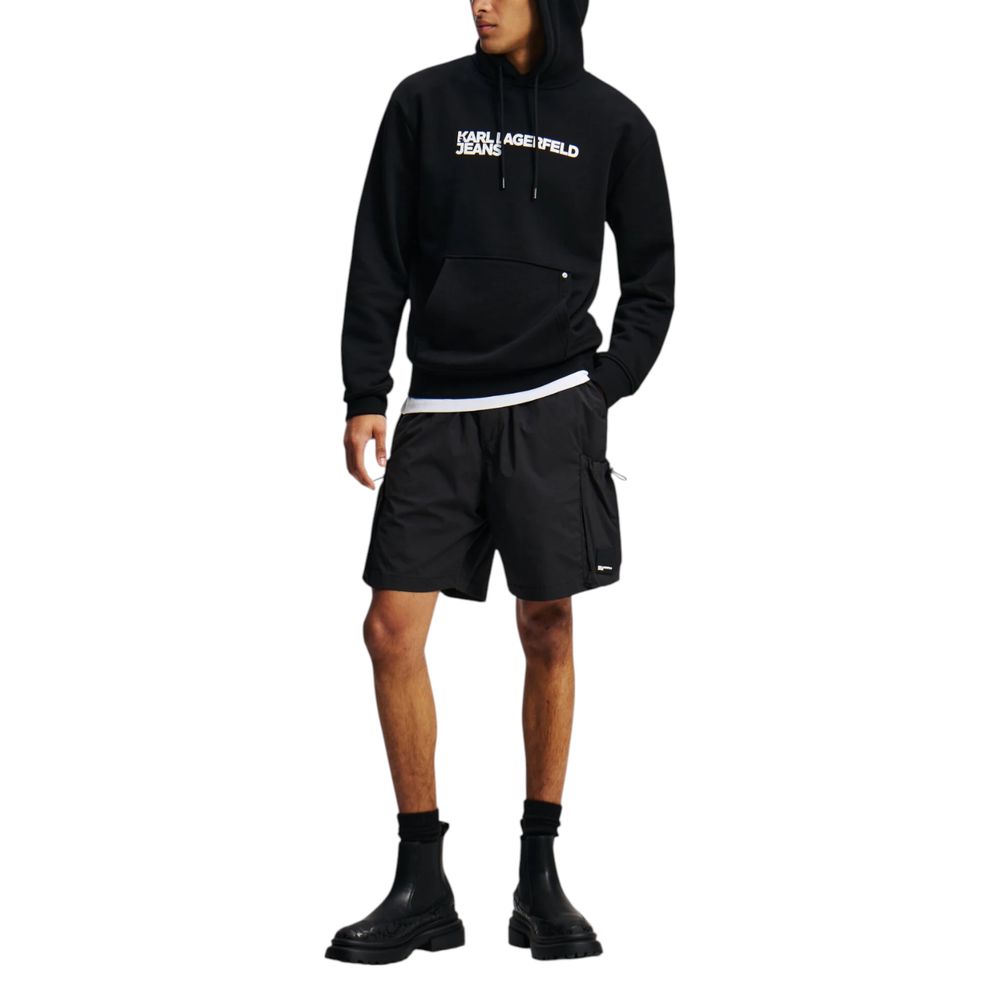 Black Cotton Hoodie - ventzia