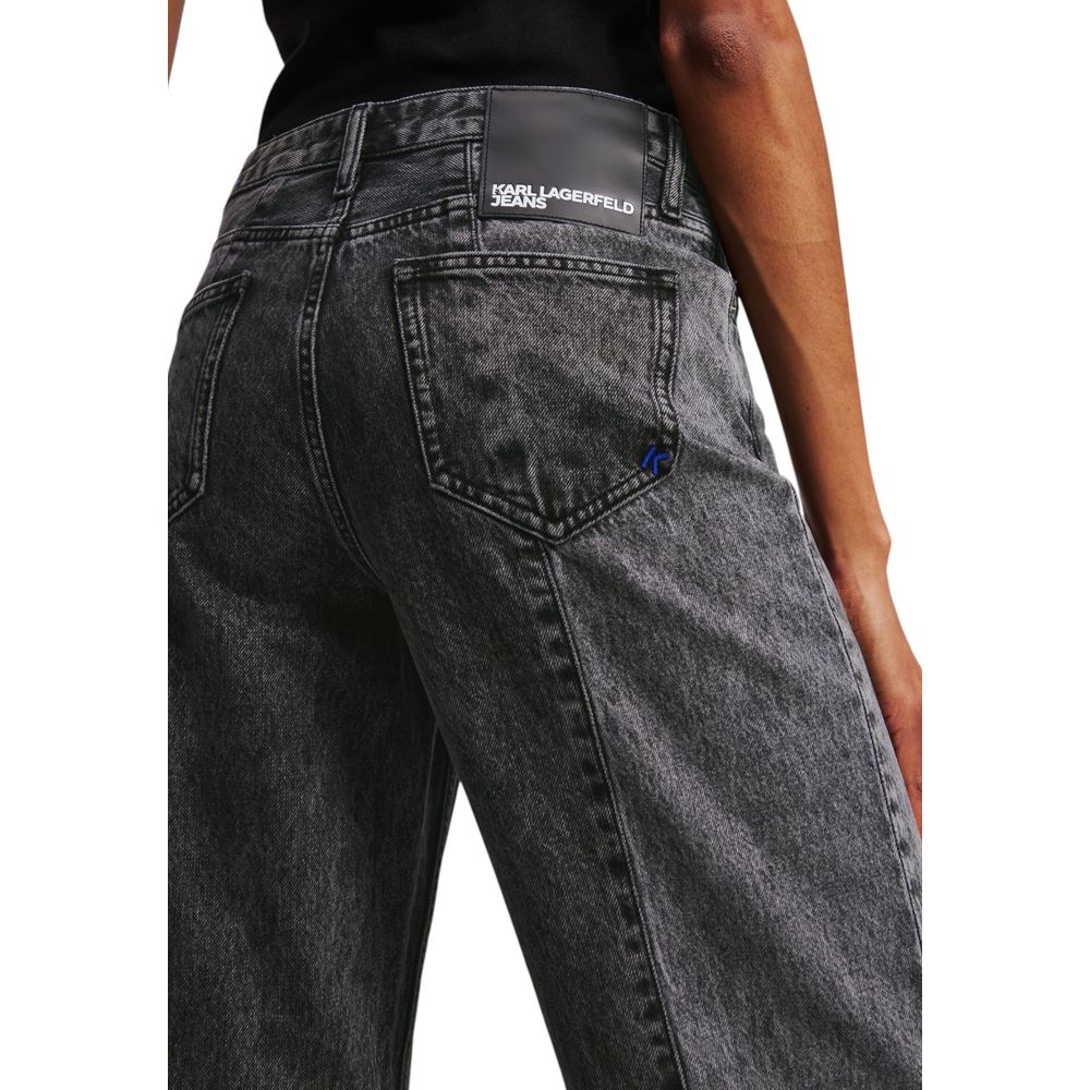 Black Cotton Relaxed Fit Jeans - ventzia