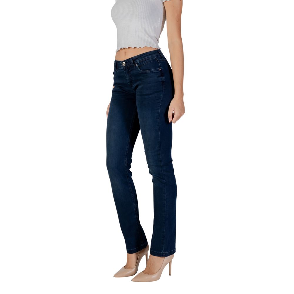 Blue Cotton Skinny Jeans - ventzia