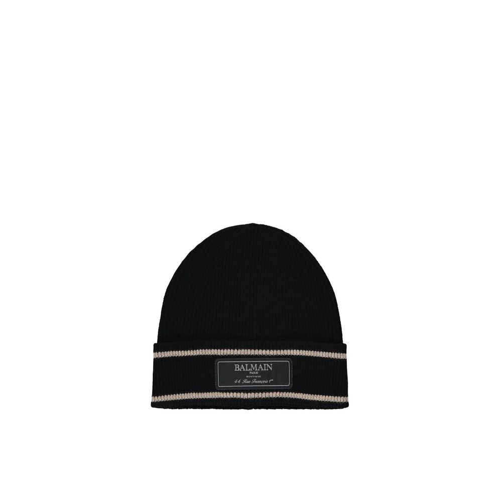 Black Merino Wool Beanie - ventzia