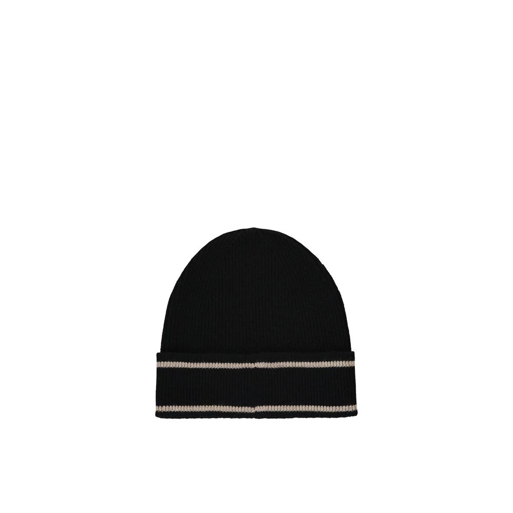 Black Merino Wool Beanie - ventzia