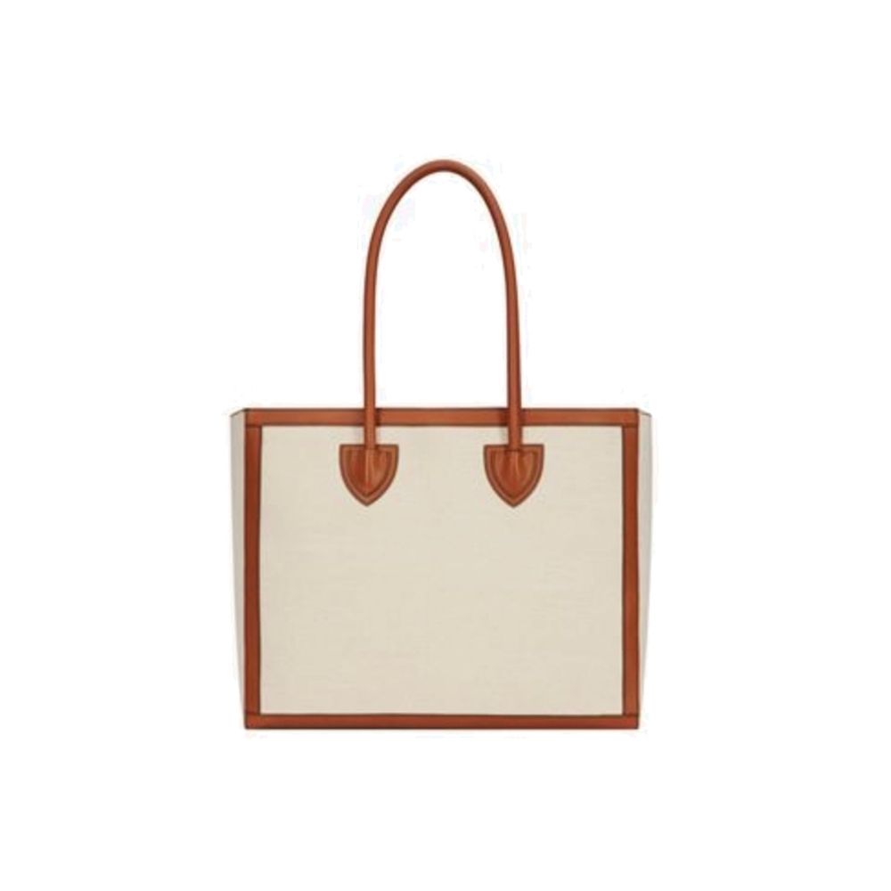 Beige Cotton Tote Bag - ventzia