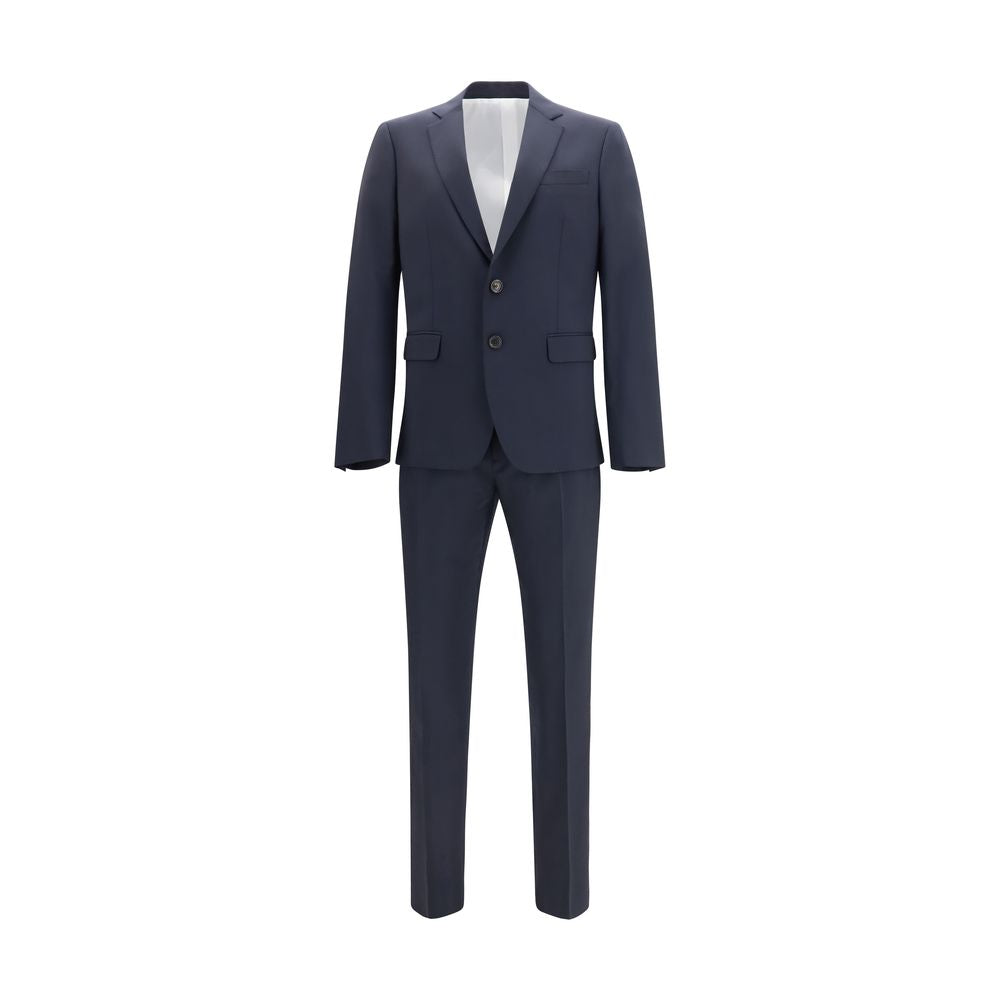 Blue Fleece Wool Two-Piece Suit - ventzia