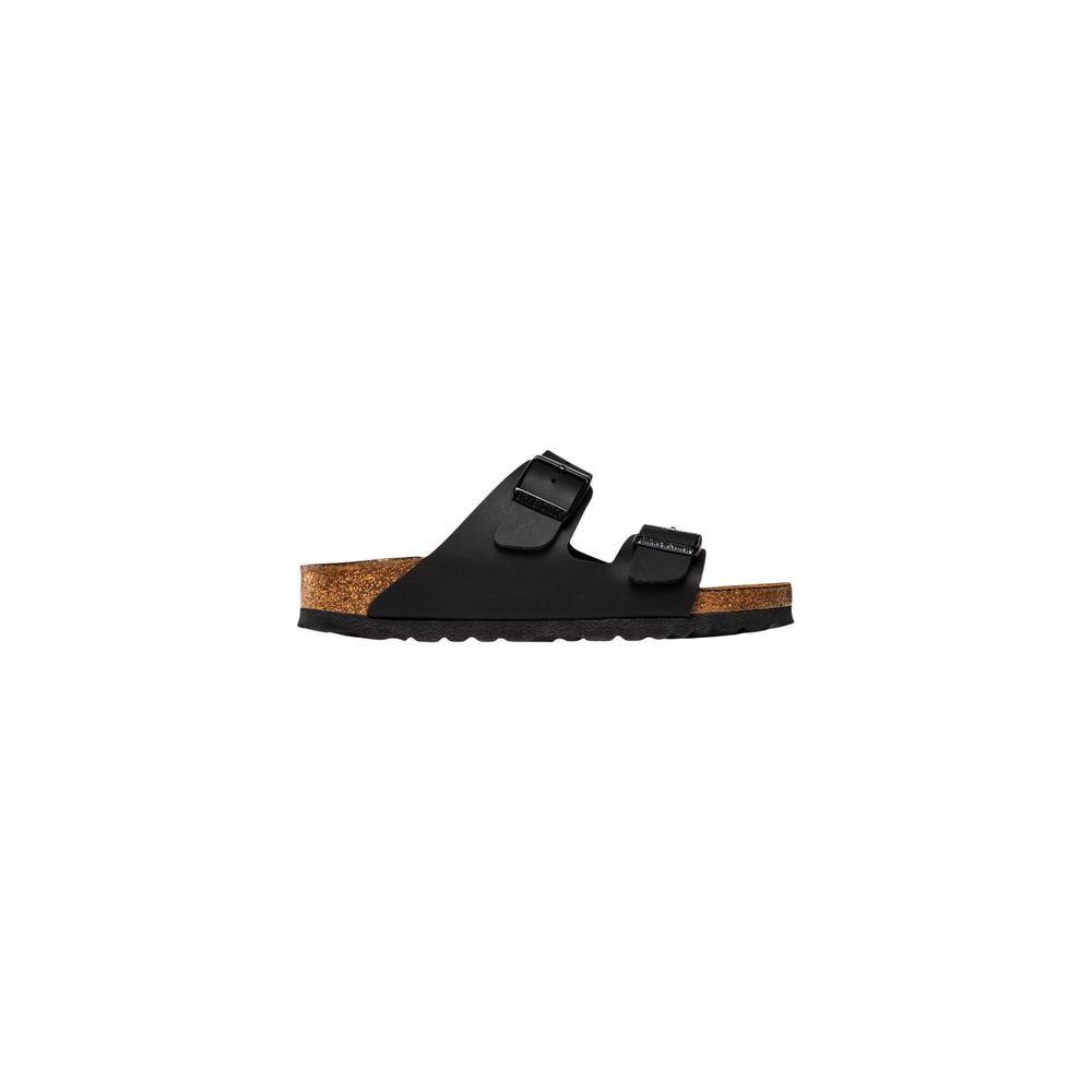 Black Synthetic Flat Sandals - ventzia