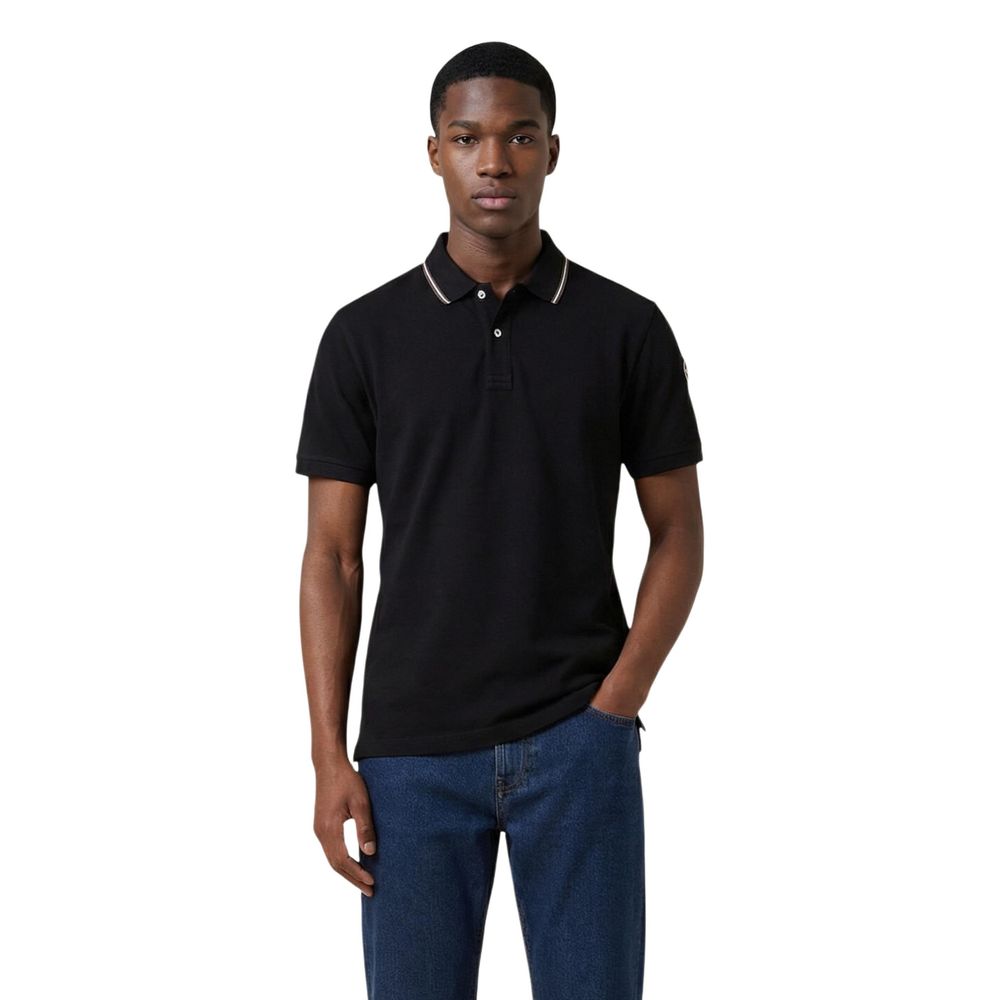 Black Cotton Polo Shirt - ventzia
