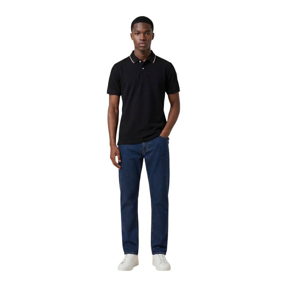 Black Cotton Polo Shirt - ventzia