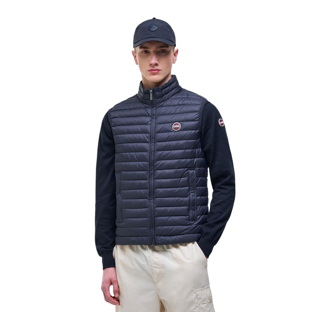 Blue Polyamide Sleveless Jacket - ventzia