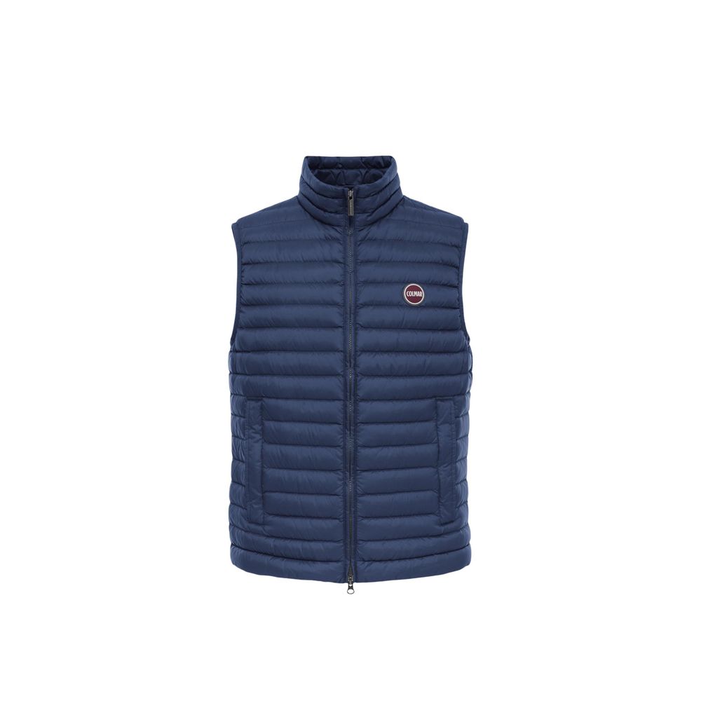 Blue Polyamide Sleveless Jacket - ventzia