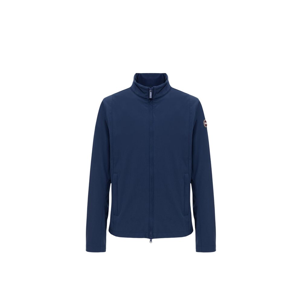 Blue Polyester Full-Length Jacket - ventzia