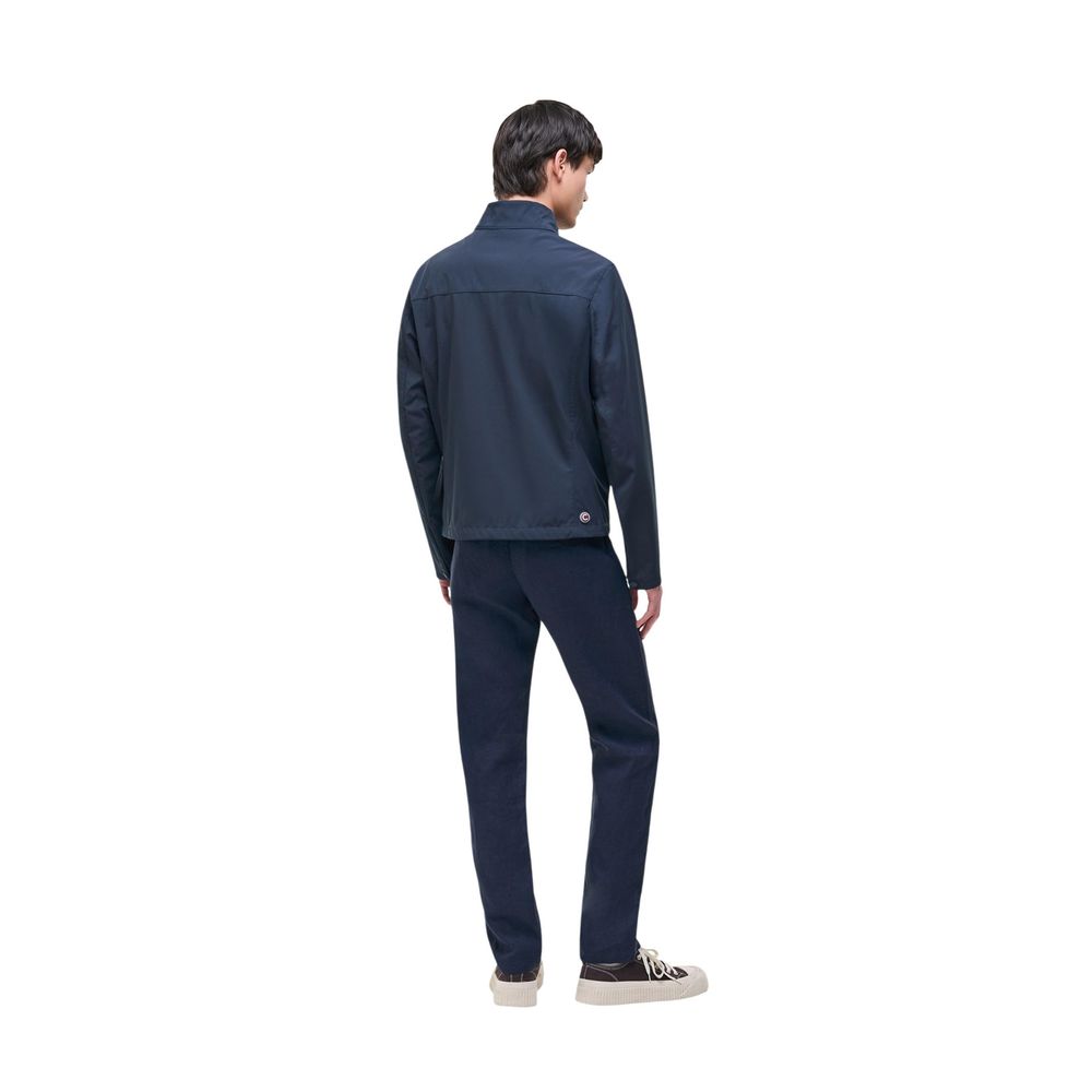 Blue Polyester Full-Length Jacket - ventzia