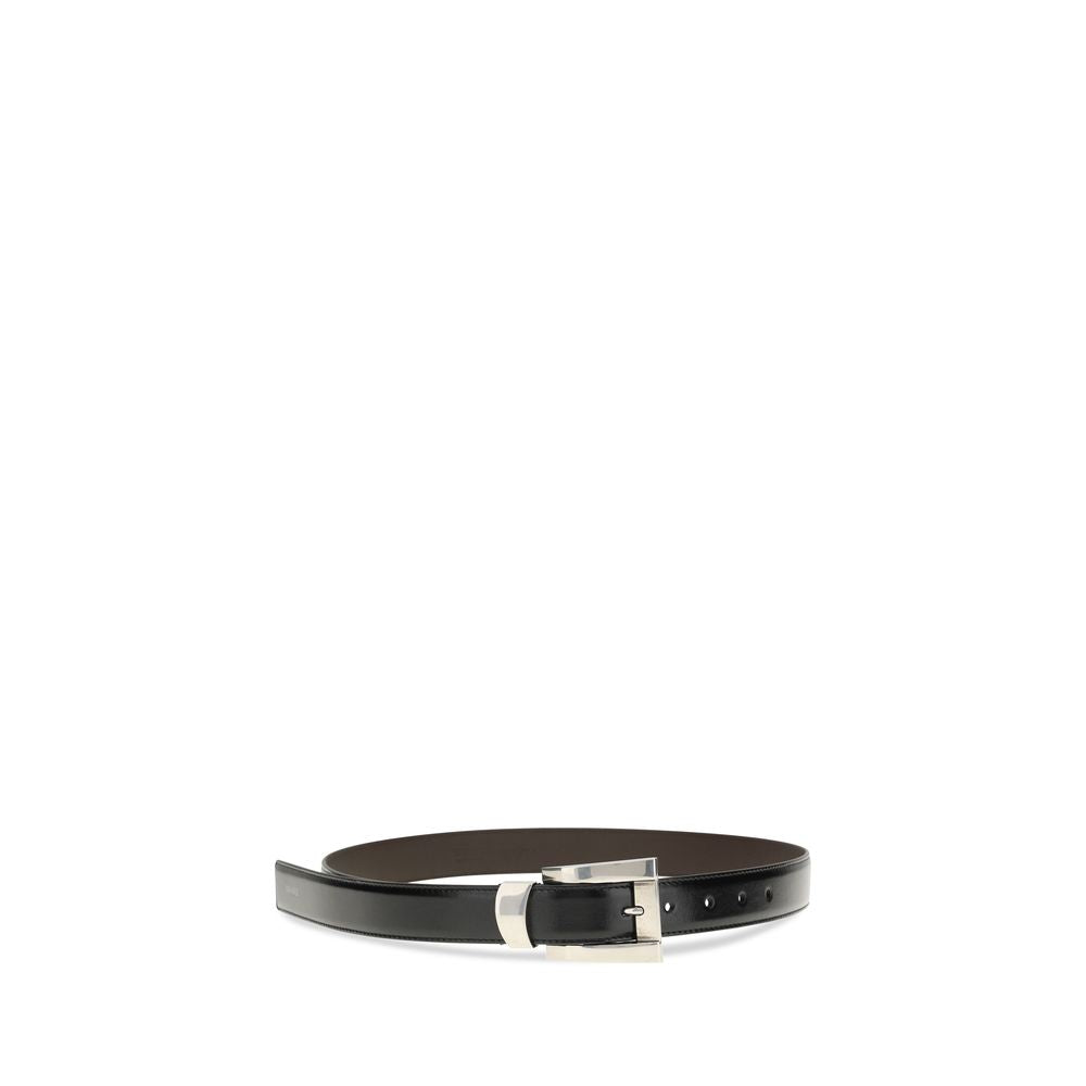 Black Calf Leather Bos Taurus Regular Belt - ventzia